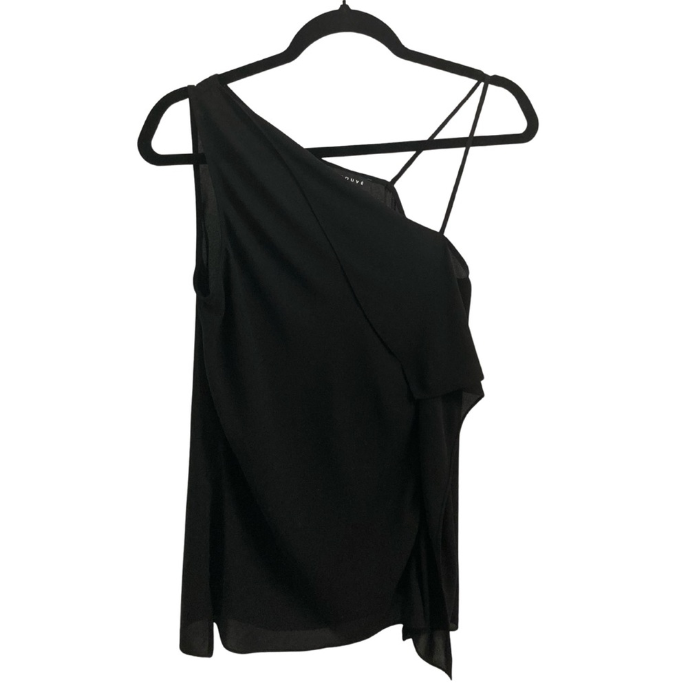 TROUVE Y2K SLEEVELESS BLACK BLOUSE SIZE XS